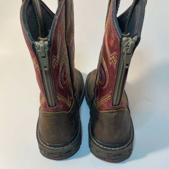 Georgia Boots! Kid's Carbo Tec Brown/Red-Size 13M-Zip Back & Oil Resistant 🥾 - Picture 5 of 5